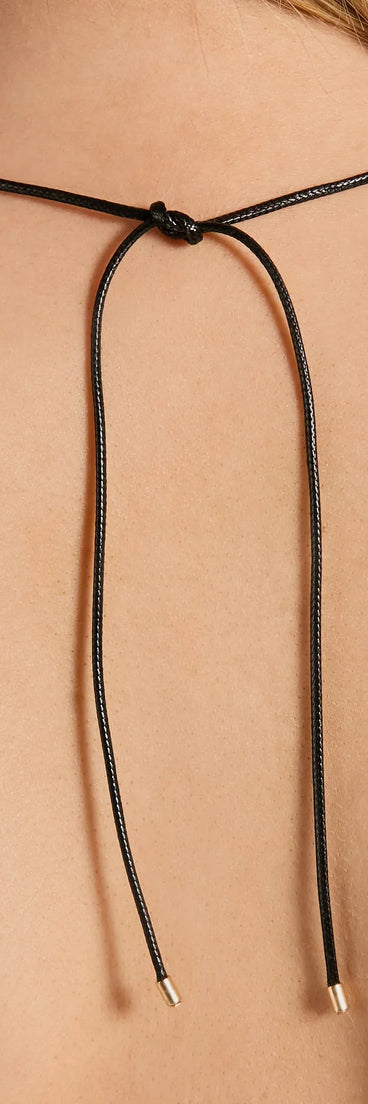 Trendy Find Heart Charm Cord Necklace