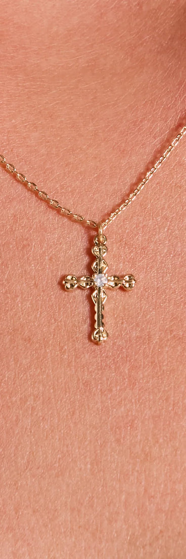 Sleek Peek Cross Charm Dainty Necklace