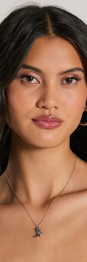 Rootin Tootin Cowboy Boot Charm Necklace