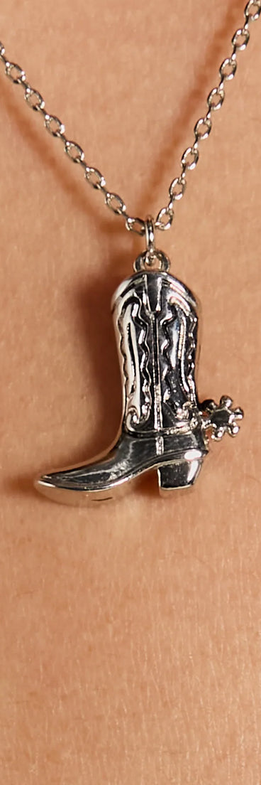 Rootin Tootin Cowboy Boot Charm Necklace
