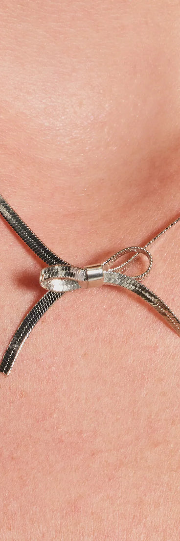 Just As Sweet Dainty Bow Choker Necklace