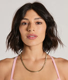 Gleam Always Snake Chain Necklace, a trendy gold addition to women's going-out outfits, is ideal for Christmas party outfits, chic NYE attire, or winter night-out looks that keep you on-trend!
