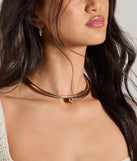 Chic And Sleek Metal Choker Necklace