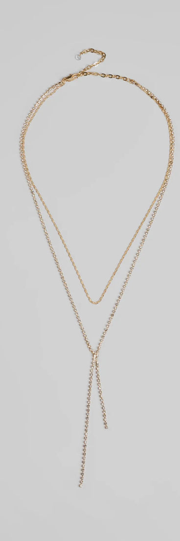 Chic And Dainty Rhinestone Layered Necklace