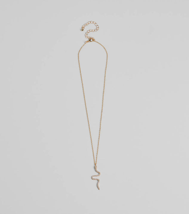 Made You Rattle Rhinestone Snake Charm Necklace