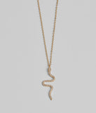 Made You Rattle Rhinestone Snake Charm Necklace