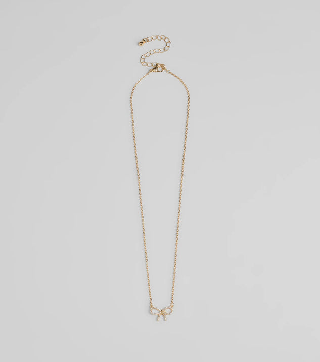 Darling Rhinestone Bow Necklace | Windsor