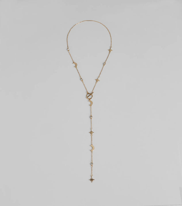 Dreamy Sparkle Celestial Charm Lariat Necklace