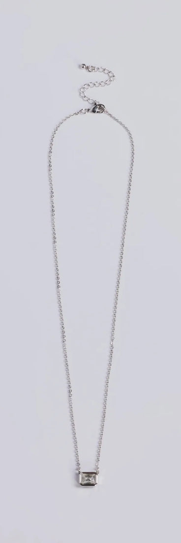 Delicate Glamour Rhinestone Pendant Necklace