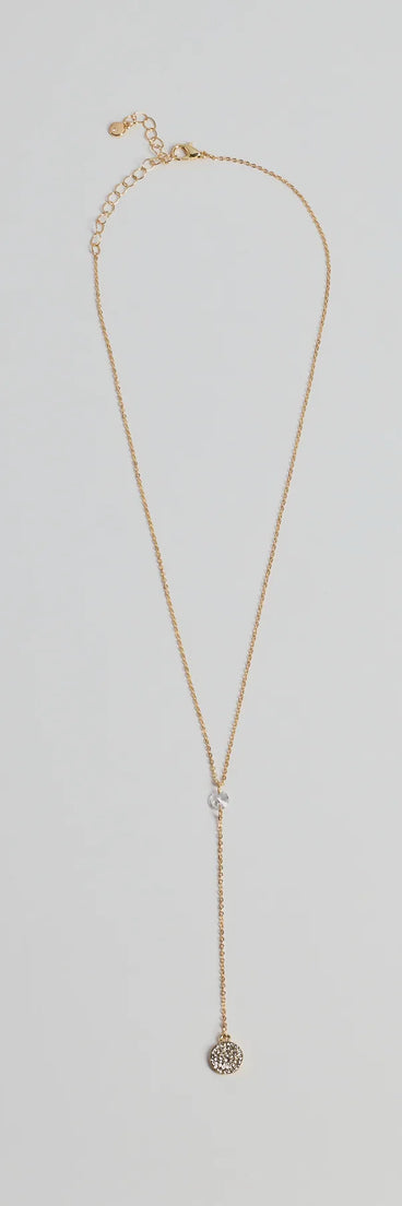 Dainty Glam Rhinestone Chain Lariat Necklace