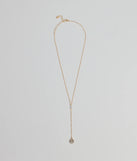 Dainty Glam Rhinestone Chain Lariat Necklace