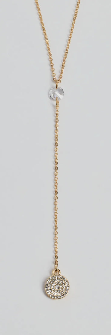 Dainty Glam Rhinestone Chain Lariat Necklace