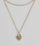 Key To My Heart Locket Layered Chain Necklace Set