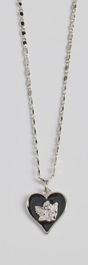 Adorable Vibe Angel Heart Charm Necklace
