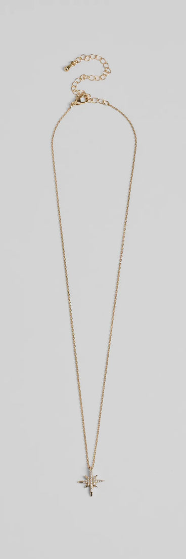 Burst With Beauty Rhinestone Star Necklace