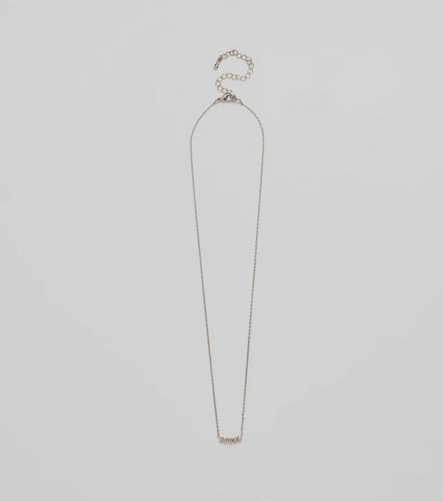 The Perfectly Pretty Cubic Zirconia Necklace helps create a chic silver women's cocktail outfit with a trendy texture and stylish design, ideal for wedding guest cocktail outfits or dinner parties.