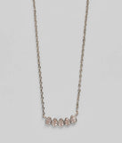 The Perfectly Pretty Cubic Zirconia Necklace helps create a chic silver women's cocktail outfit with a trendy texture and stylish design, ideal for wedding guest cocktail outfits or dinner parties.