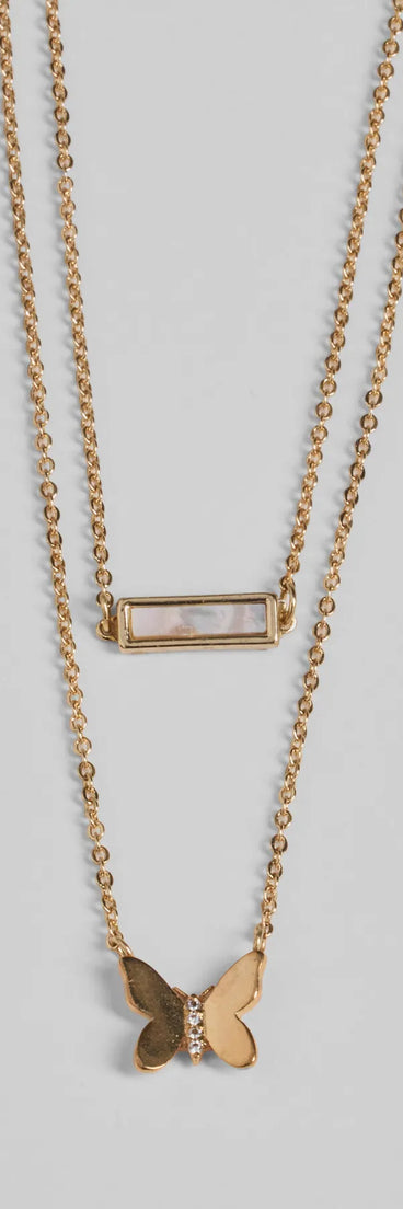 Dainty Sparkle Cubic Zirconia Layered Charm Necklace