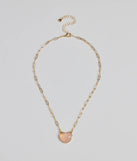Pretty Aura Rose Quartz Heart Charm Necklace