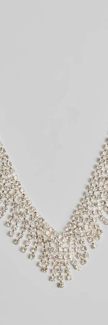 Homecoming jewelry and accessories like the Glam Edge Rhinestone Fringe Necklace provide the finishing touch to help you dazzle at HOCO 2025!