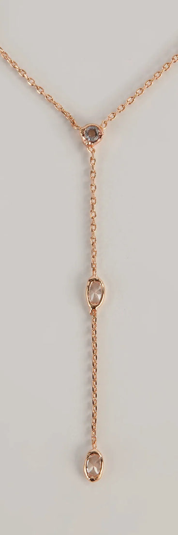 Dainty Glam Rhinestone Chain Necklace