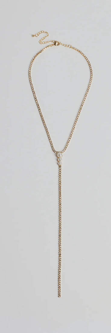 
Upgrade your style game for 2025 with the Luxe Glam Rhinestone And Pearl Lariat Necklace in gold, perfect for any fashion-forward wardrobe.