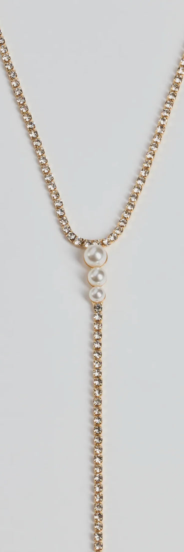 
Upgrade your style game for 2025 with the Luxe Glam Rhinestone And Pearl Lariat Necklace in gold, perfect for any fashion-forward wardrobe.