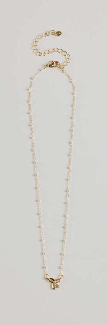 Memorable Glam Dainty Bow Charm Necklace