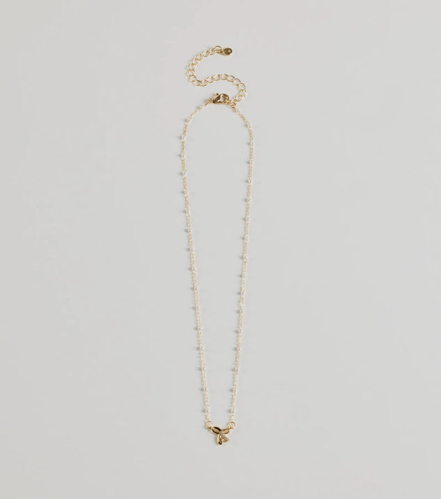 Memorable Glam Dainty Bow Charm Necklace