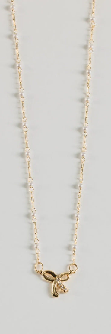 Memorable Glam Dainty Bow Charm Necklace