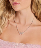 Cute Glamour Rhinestone Bow Necklace