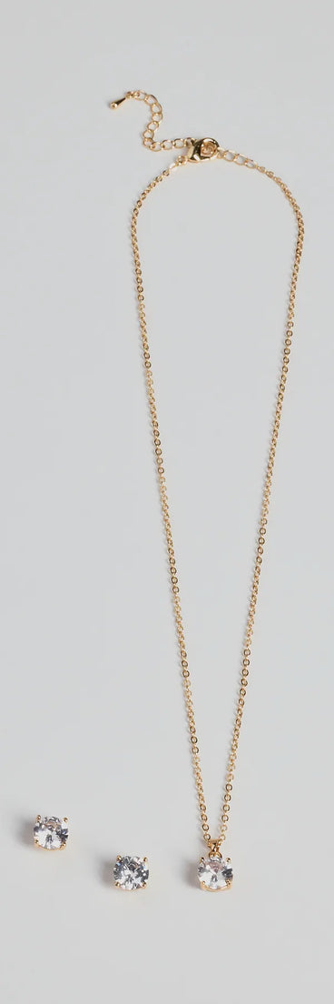 Get inspired with the True Luxe Rhinestone Necklace And Earrings Set, a feed-worthy gold piece that’s part of Windsor's updated and curated women’s clothing edit packed with must-have fall outfit ideas.