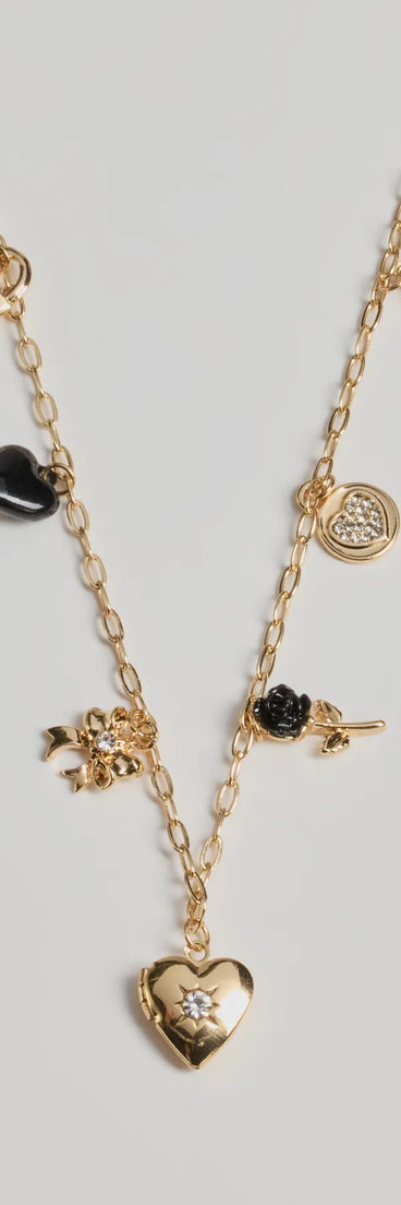 Charming Cutie Heart and Lock Charm Necklace