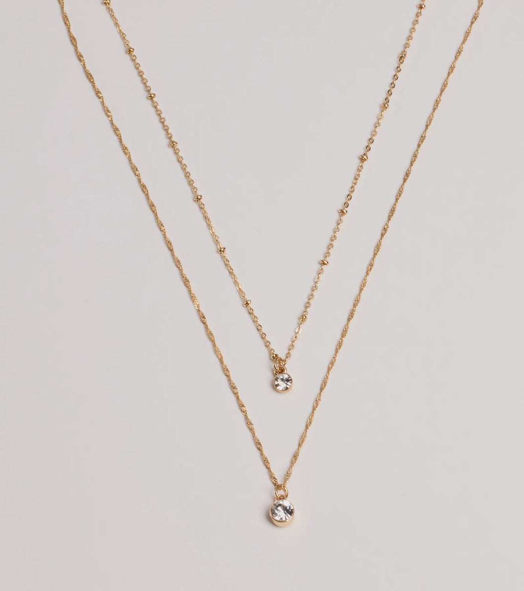 Timelessly Timelessly Stylish Rhinestone Layered Necklace & Windsor