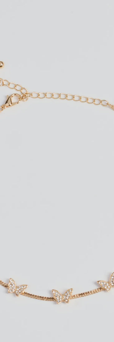 In Flight Butterfly Rhinestone Choker