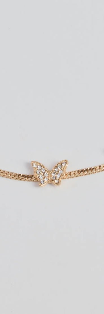 In Flight Butterfly Rhinestone Choker