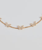 In Flight Butterfly Rhinestone Choker