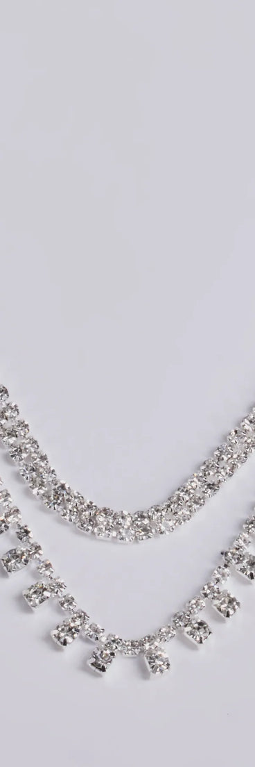 Glam Factor Layered Rhinestone Choker Necklace