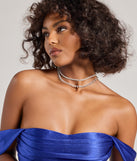 Glam Factor Layered Rhinestone Choker Necklace