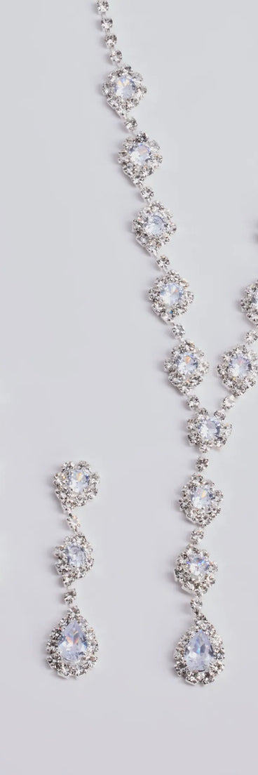 Get inspired with the Luxe Rhinestone Lariat Necklace And Earrings Set, a feed-worthy silver piece that’s part of Windsor's updated and curated women’s clothing edit packed with must-have fall outfit ideas.