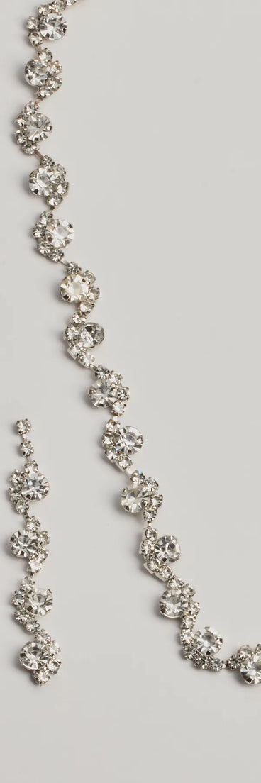 Glam Nights Rhinestone Collar Necklace Set