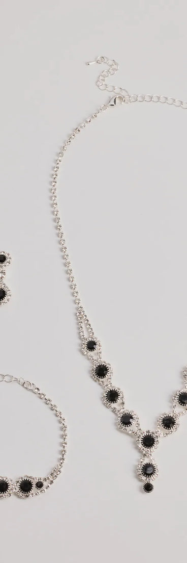 Iconic Infatuation Lariat Rhinestone Jewelry Set