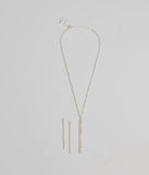 Luxe Gleam Rhinestone Necklace And Earrings Set