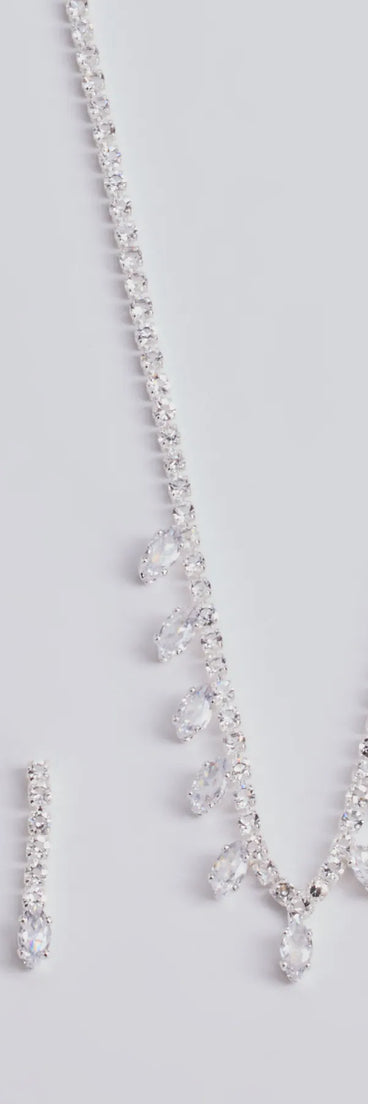 Style your vibe in seconds with the Enchant Me Necklace And Earrings Set in silver, a fashion accessories essential that completes any outfit with ease.