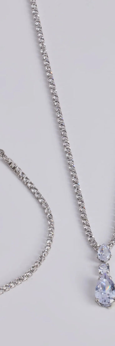 Get inspired with the Elegant Impression Rhinestone Necklace Set, a feed-worthy silver piece that’s part of Windsor's updated and curated women’s clothing edit packed with must-have fall outfit ideas.