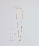Delicate Ice Rhinestone Necklace And Earrings Set