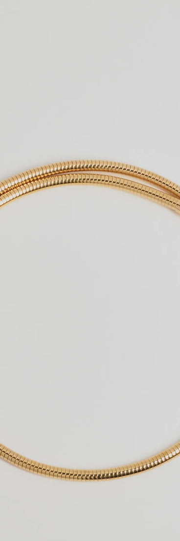 
Upgrade your style game for 2025 with the Sleekest Style Coiled Metal Choker Necklace in gold, perfect for any fashion-forward wardrobe.