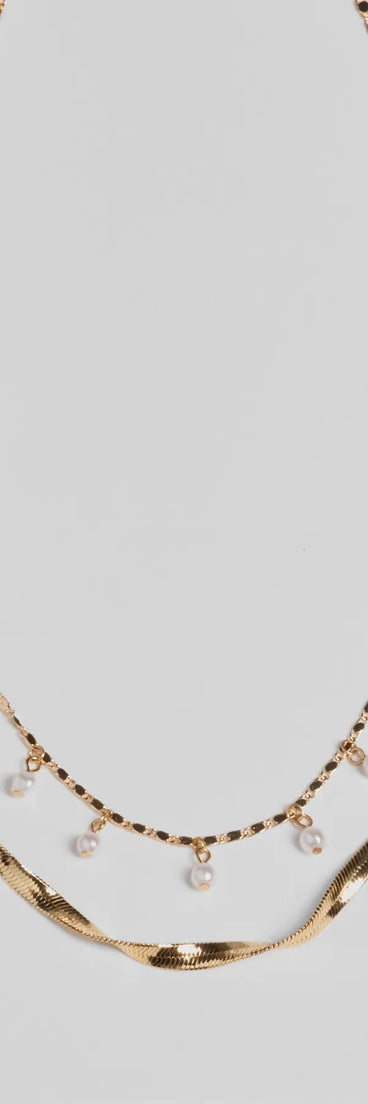 Dazzling Glam Layered Metal Necklace