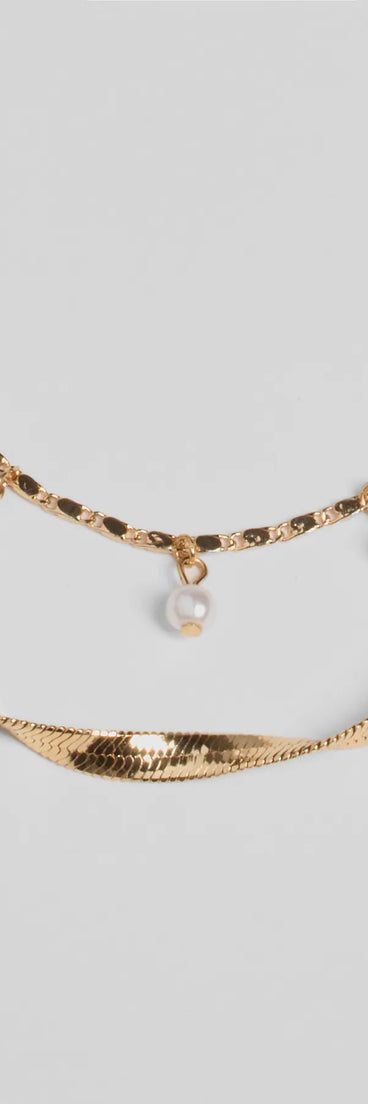 Dazzling Glam Layered Metal Necklace