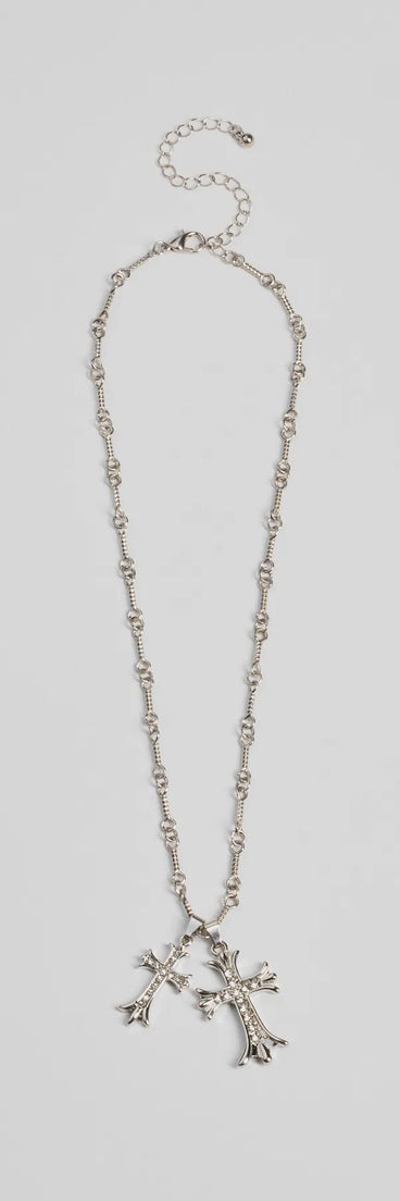 Get inspired with the Graceful Radiance Rhinestone Cross Pendant Necklace, a feed-worthy silver piece that’s part of Windsor's updated and curated women’s clothing edit packed with must-have fall outfit ideas.